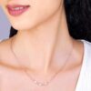 GIVA 925 Silver Rose Gold Zircon Studded Necklace | Gifts for Women & Girls - Image 3